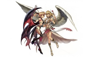 anime, wings, original characters, anime girls