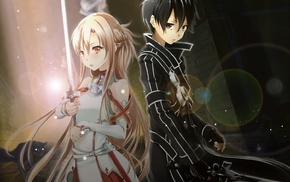 Yuuki Asuna, Sword Art Online, Kirigaya Kazuto, anime, anime girls