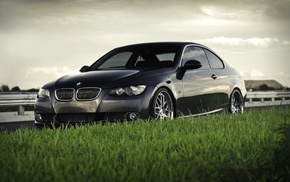 coupe, BMW, grass, cars