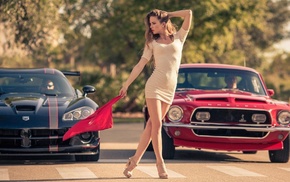 legs, girl, dress, girl with cars