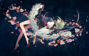 high heels, flowers, anime girls