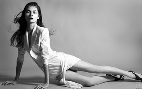 brunette, Antonina Vasylchenko, model, Ukrainians, skinny, monochrome