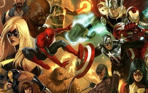 Thor, The Vision, Dr. Doom, Iron Man, Wolverine, comics