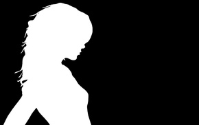 girl, background, black, minimalism, silhouette