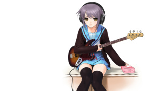 guitar, The Melancholy of Haruhi Suzumiya, Nagato Yuki