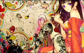 girl, tattoo, anime