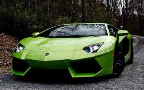 Lamborghini, green cars, car